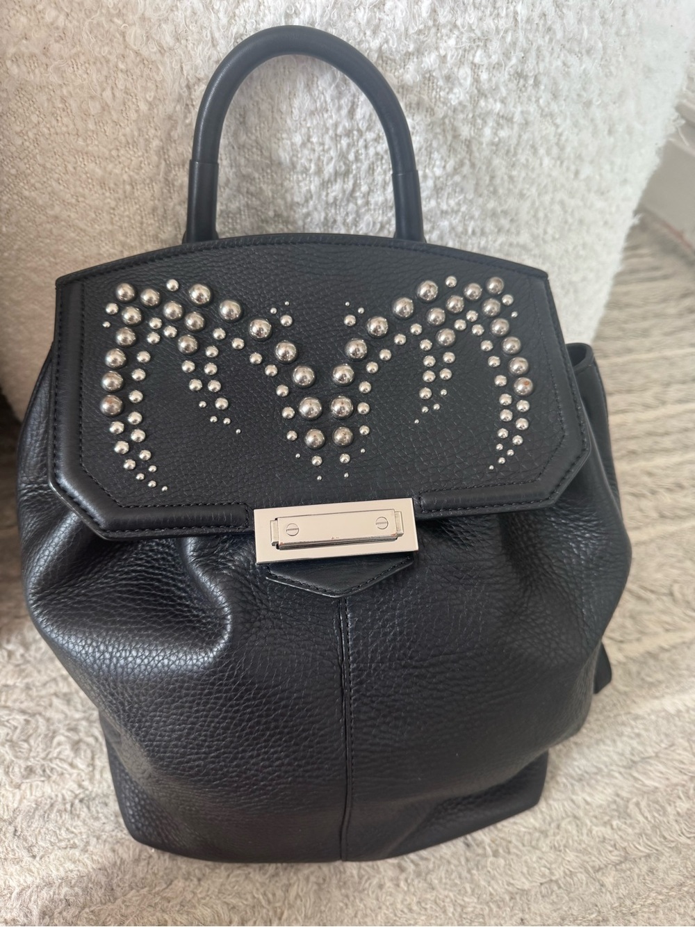 Alexander Wang Black Studded Leather Backpack